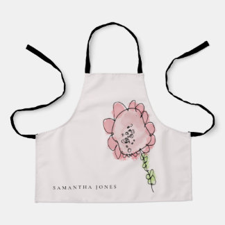 Rustikales Niedliches Kind Gezeichnet Blush Pink W Schürze