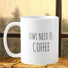 Rustikales Niedliches Owl Animal Puff Witze Funny Kaffeetasse