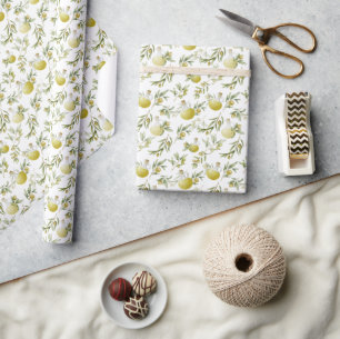 Rustikales Olivenölmuster Geschenkpapier