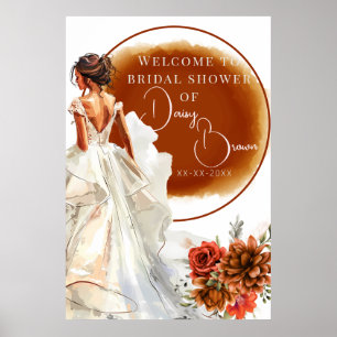 Rustikales Orange Boho Sonnenuntergang Brautparty Poster