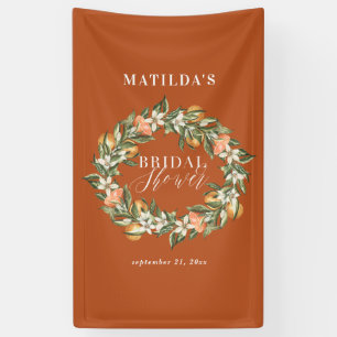 Rustikales Orangenzitrus botanisches Brautparty Pa Banner