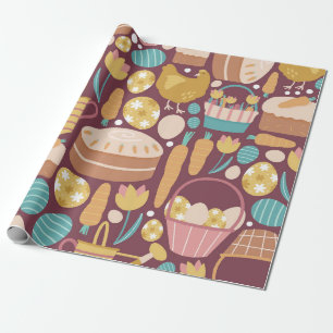 Rustikales Osterfeiermuster Geschenkpapier
