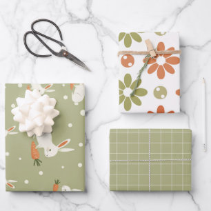 Rustikales Ostergeblasenes warmes Frühjahrsfest Se Geschenkpapier Set