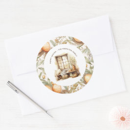 Rustikales Ostern Beige Personalisiert Runder Aufkleber