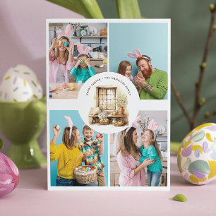 Rustikales Ostern Beige Personalisiertes Foto Feiertagskarte