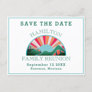 Rustikales Outdoor Family Wiedersehen Save the Dat Postkarte