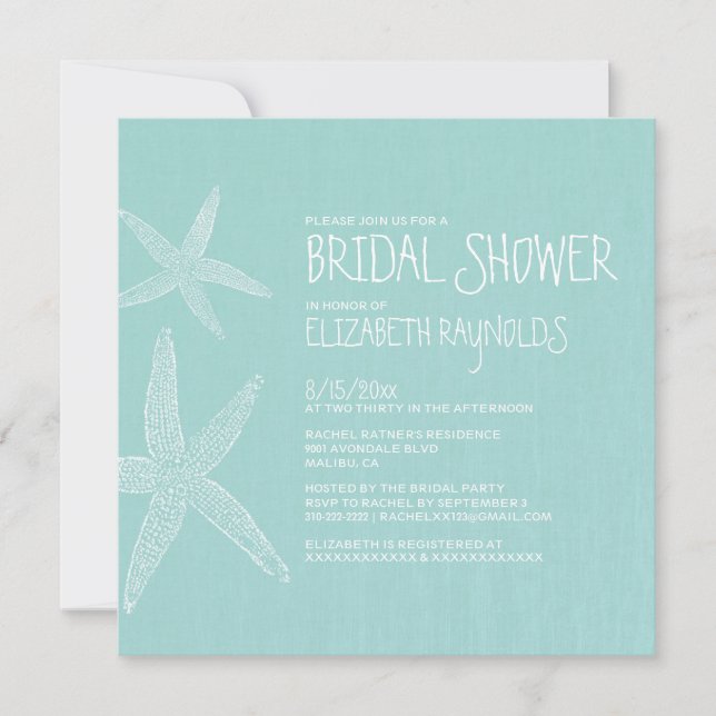 Rustikales Paar von Starfish Bridal Dusche Einladu Einladung (Vorderseite)