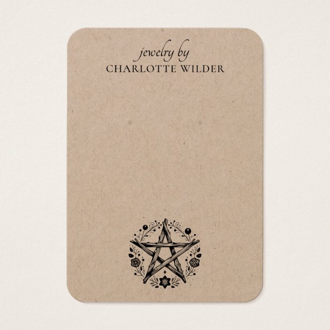 Rustikales Pagan Wiccan Pentagramm Juwelier Earrin (Vorderseite)