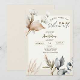 Rustikales Pampas Grass Boho botanisches Eukalyptu Einladung