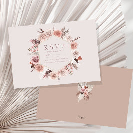 Rustikales Pampas Grass Wreath Wedding RSVP