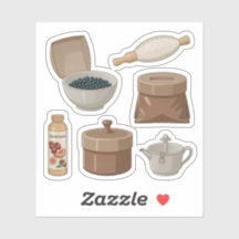 Rustikales Pantry-Sticker-Set