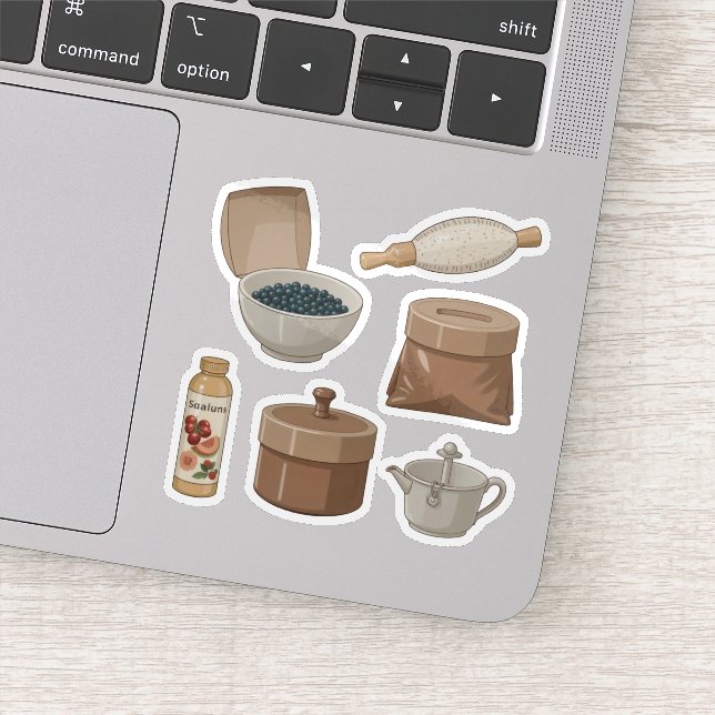 Rustikales Pantry-Sticker-Set Aufkleber (Detail)