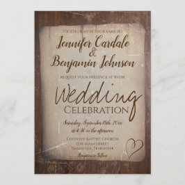 Rustikales Papier Vintages Landherz Einladung