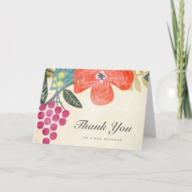 Rustikales Paradies Hochzeit Danke Karte (Vorderseite)