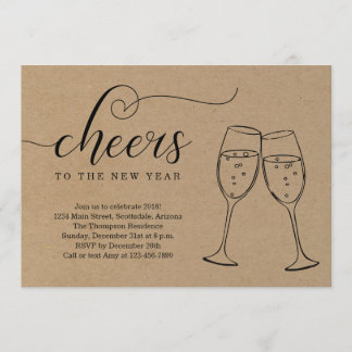 Rustikales Party Des Sylvesterabends auf Einladung