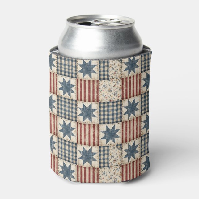 Rustikales Patchwork-Americana-Quiltmuster Dosenkühler (Kanne Vorderseite)