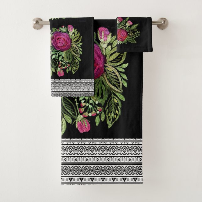 Rustikales Patchwork Badhandtuch Set (Insitu)