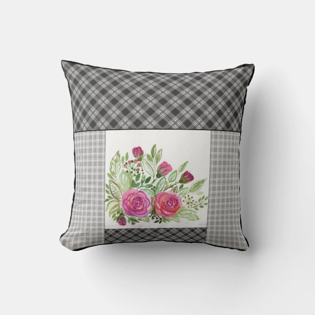 Rustikales Patchwork Kissen (Vorderseite)