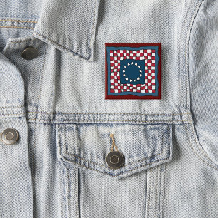 Rustikales patriotisches Americana-Quiltmuster USA Button