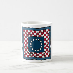 Rustikales patriotisches Americana-Quiltmuster USA Kaffeetasse