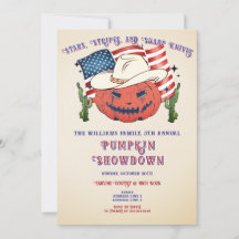 Rustikales, patriotisches Pumpkin Showdown Hallowe