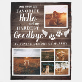 Rustikales Paw druckt Personalisiertes Pet-Memoria Fleecedecke