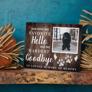 Rustikales Paw druckt Personalisiertes Pet-Memoria Fotoplatte
