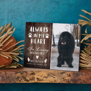 Rustikales Paw druckt Personalisiertes Pet-Memoria Fotoplatte