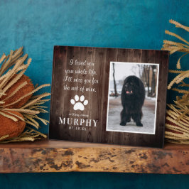 Rustikales Paw druckt Personalisiertes Pet-Memoria Fotoplatte