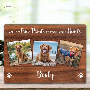 Rustikales Paw druckt Personalisiertes Pet-Memoria Fotoplatte