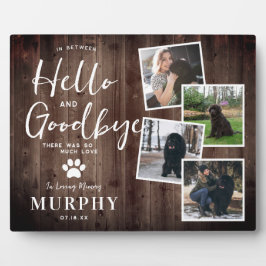 Rustikales Paw druckt Personalisiertes Pet-Memoria Fotoplatte