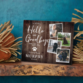 Rustikales Paw druckt Personalisiertes Pet-Memoria Fotoplatte