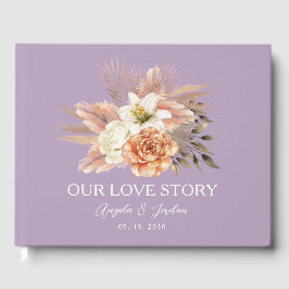 Rustikales Peach Wedding Gästebuch