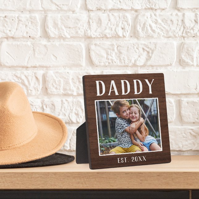 Rustikales Personalisiert Daddy Foto Fotoplatte (Von Creator hochgeladen)