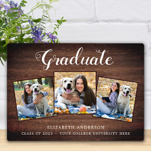 Rustikales Personalisiert Graduate Foto Collage Pl Fotoplatte