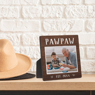 Rustikales Personalisiert Pawpaw Opa Foto Fotoplatte