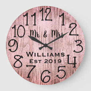 Rustikales Personalisiertes Graues Holz Individuel Große Wanduhr