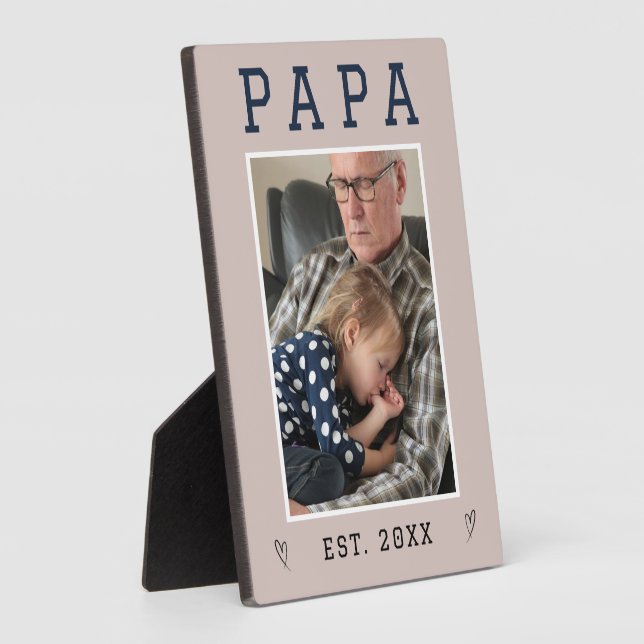 Rustikales Personalisiertes Papa & Grandpa Foto Pl Fotoplatte (Seite)