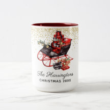 Rustikales Personalisiertes Rotes Weihnachtsfest