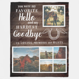 Rustikales Pet Horse Personalisiertes Memorial Fot Fleecedecke