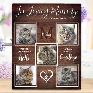 Rustikales Pet-Memorial Personalisiert 5 Cat Foto Fotoplatte