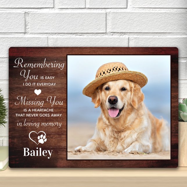 Rustikales Pet Memorial Personalisiert Beileid Dos Fotoplatte (Von Creator hochgeladen)