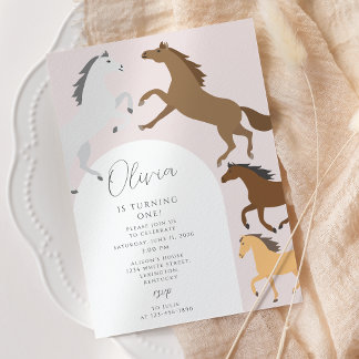 Rustikales Pferd Cowgirl Pink Geburtstagsparty Einladung