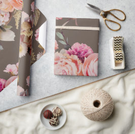 Rustikales Pfirsichpfirsichrosa Shabby Chic Modern Geschenkpapier