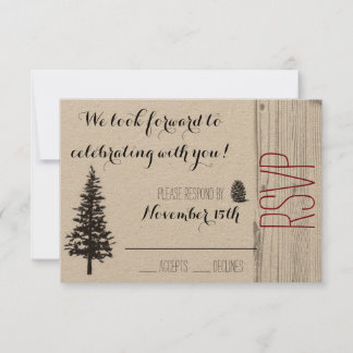 Rustikales Pine Wedding RSVP