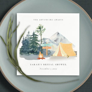 Rustikales Pine Woods Camping Mountain Brautparty Serviette