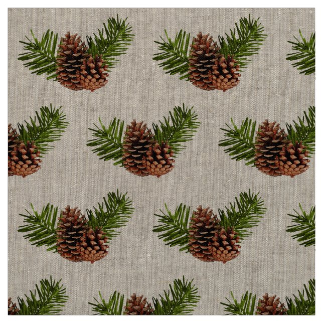 Rustikales Pinecones und Niederlassungen Stoff (Muster)