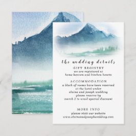 Rustikales Piniengebirge Hochzeitssaal Begleitkarte