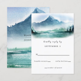 Rustikales Piniengebirge Hochzeitssaal RSVP Karte