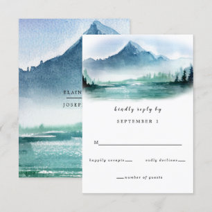 Rustikales Piniengebirge Hochzeitssaal RSVP Karte